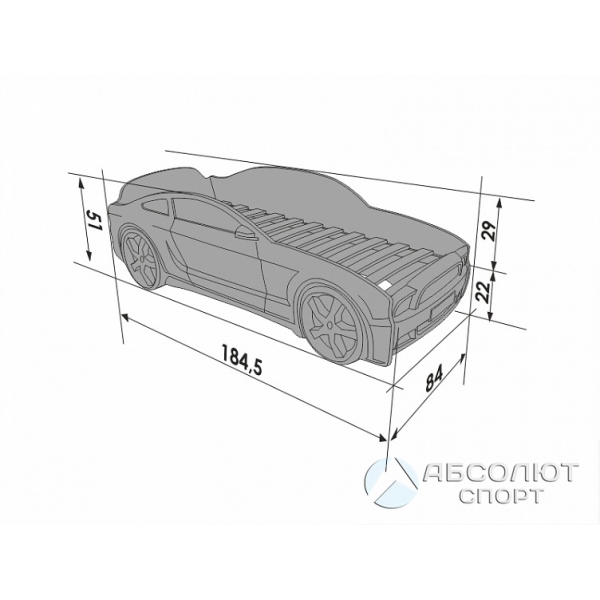 Кровать машина мустанг 3d